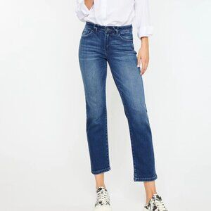 Dolores Mid Rise Slim Straight - Dark